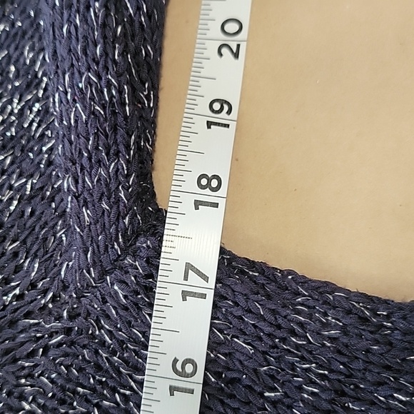 Kenar Size S Navy Blue with Silver Thread Long Sleeve Sweater, Gently Used Cond - Picture 7 of 10